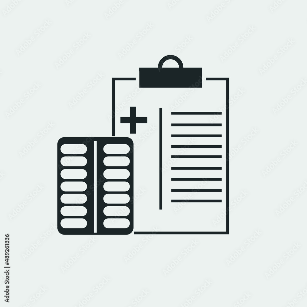 Medical clipboard vector icon solid grey Medical clipboard vector icon solid grey