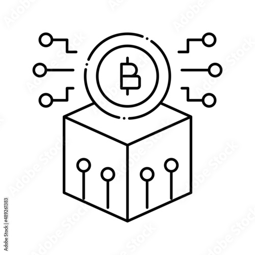 technology ico line icon vector illustration