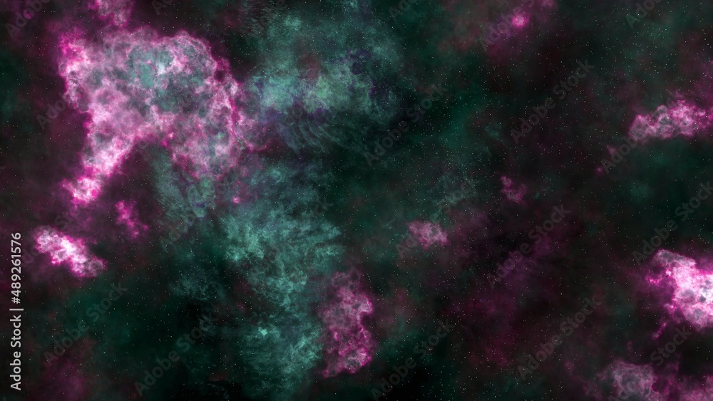 Aquamarine and pink Abstract Glowing Space stars