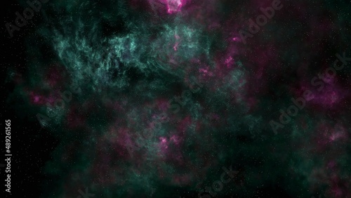 Pink and green Large Magellanic Cloud galaxy © AlexMelas