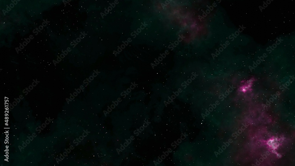 green galaxy in deep space