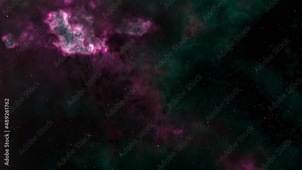 Obraz premium green galaxy in deep space