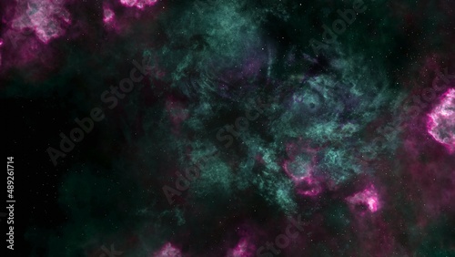 Pink and green Large Magellanic Cloud galaxy