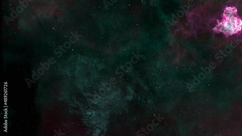 Aquamarine and pink Abstract Glowing Space stars © AlexMelas