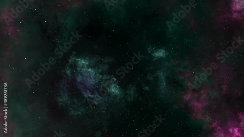 green galaxy in deep space © AlexMelas