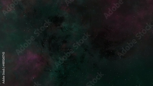 green galaxy in deep space