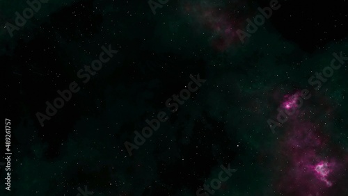 green galaxy in deep space