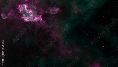 green galaxy in deep space