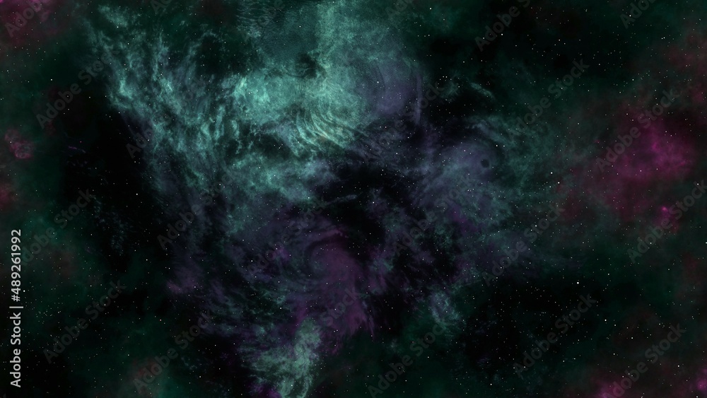 green galaxy in deep space