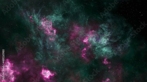 green galaxy in deep space