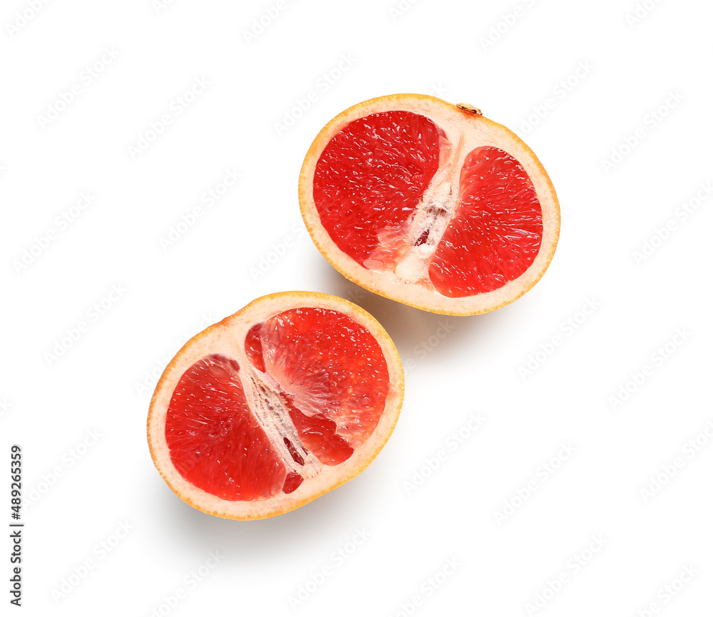 Tasty cut grapefruit on white background Tasty cut grapefruit on white background