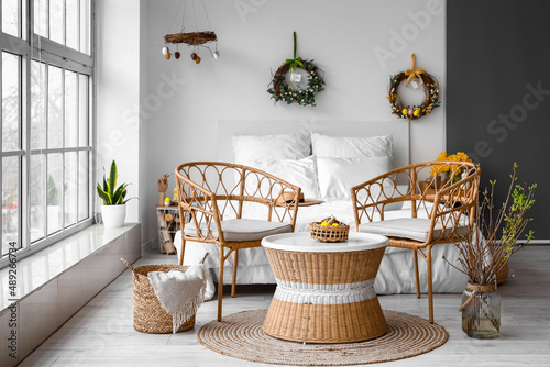 Interior of stylish bedroom...