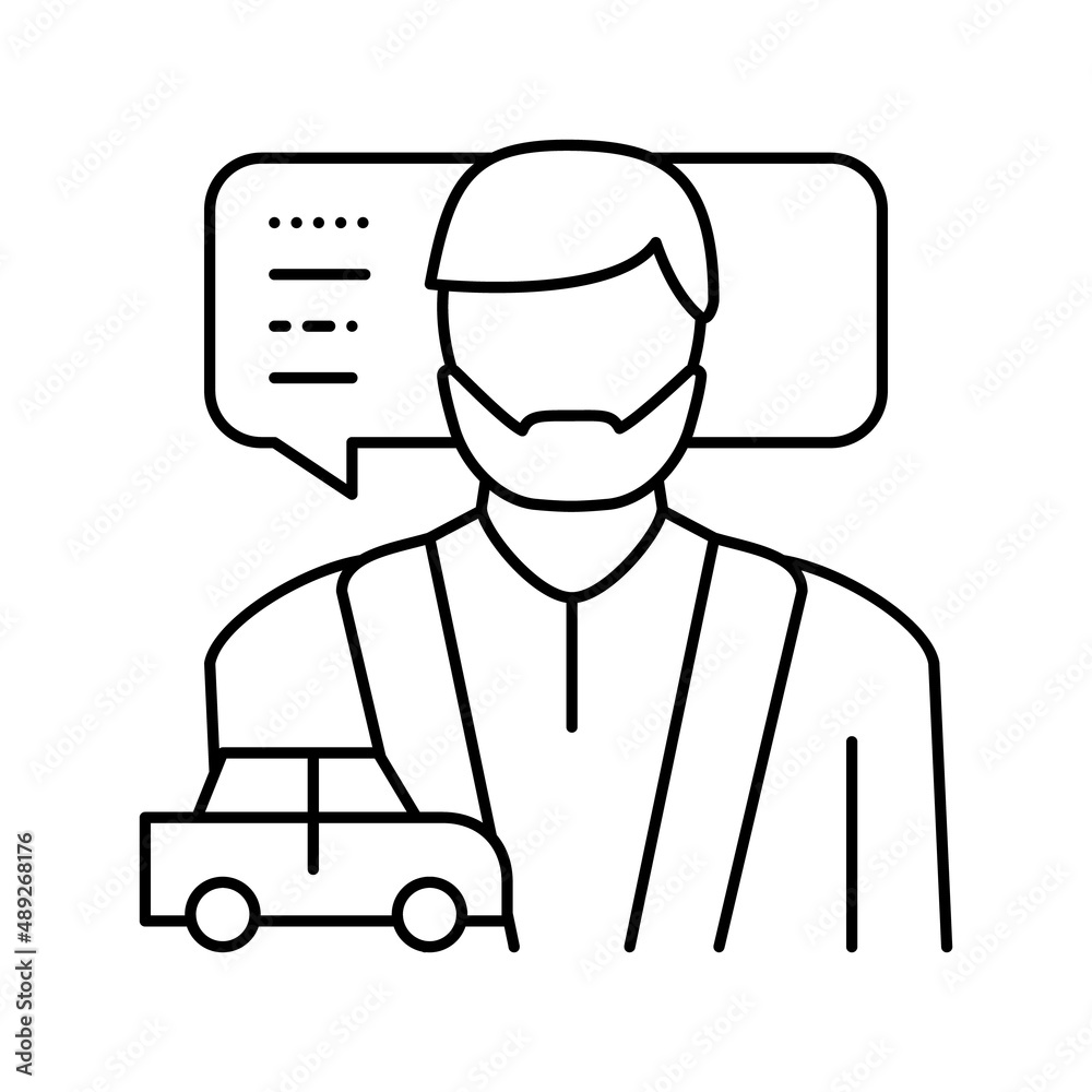 male driving school instructor line icon vector illustration male driving school instructor line icon vector illustration