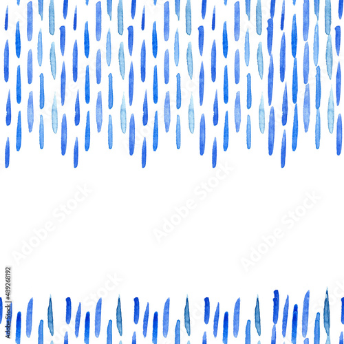 Watercolor background  Pattern of blue lines  imitation of rain