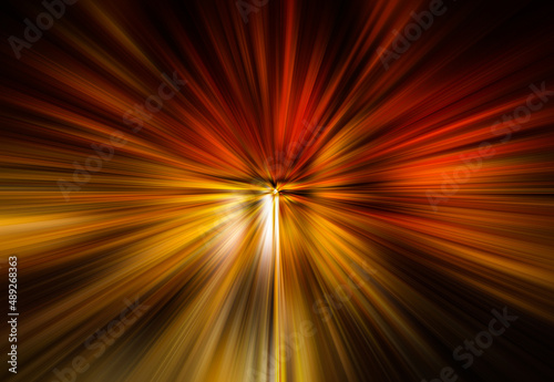  Fond abstrait futuriste avec des couleurs. Effet Explosion. rendu 3d, fond de couleur abstrait avec des lignes orange et jaune. Fond fantastique avec des faisceaux laser.