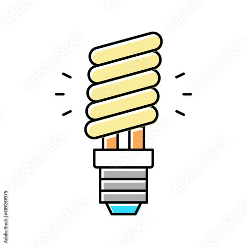 lamp energy saving color icon vector illustration