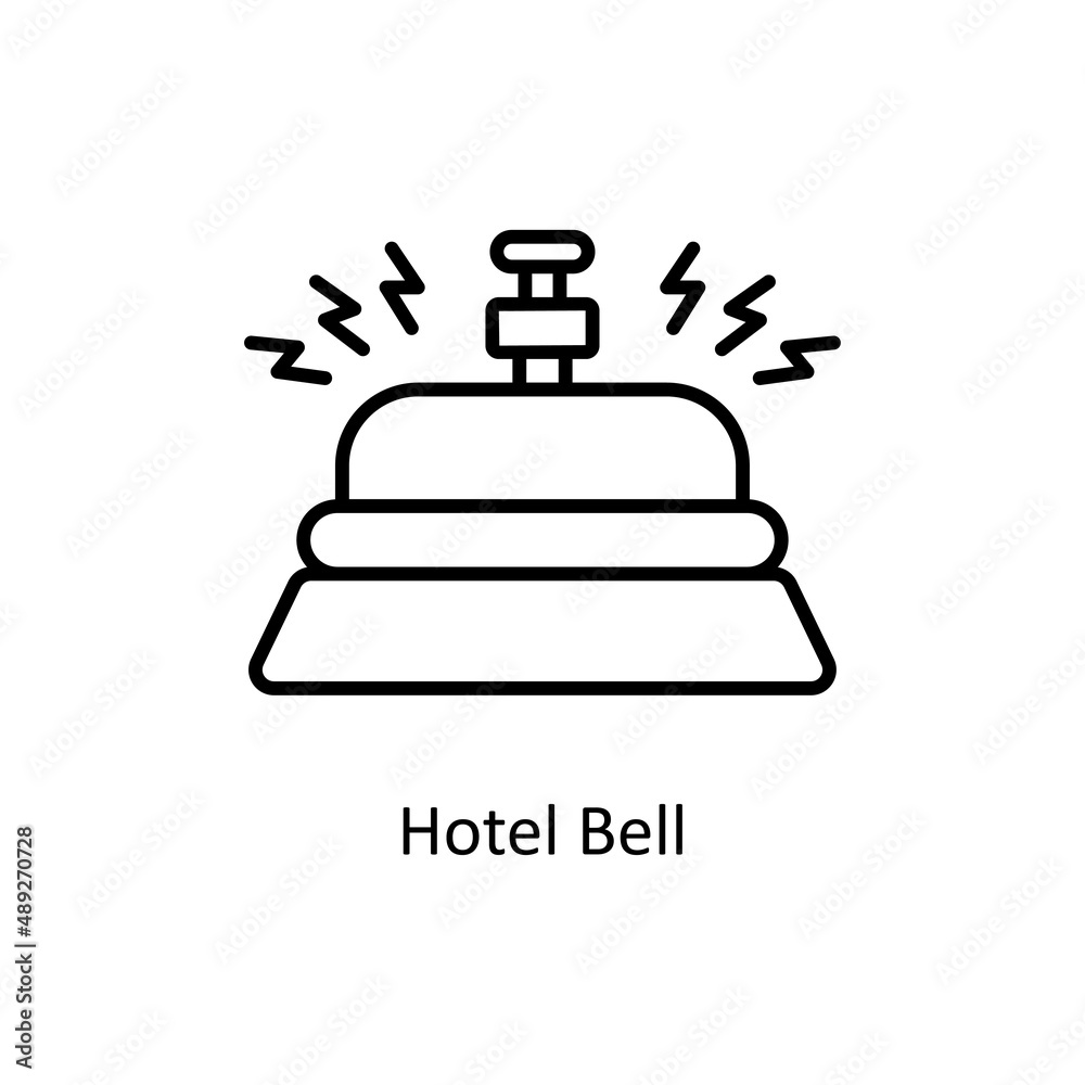 Hotel Bell vector outline icon for web isolated on white background EPS 10 file Hotel Bell vector outline icon for web isolated on white background EPS 10 file