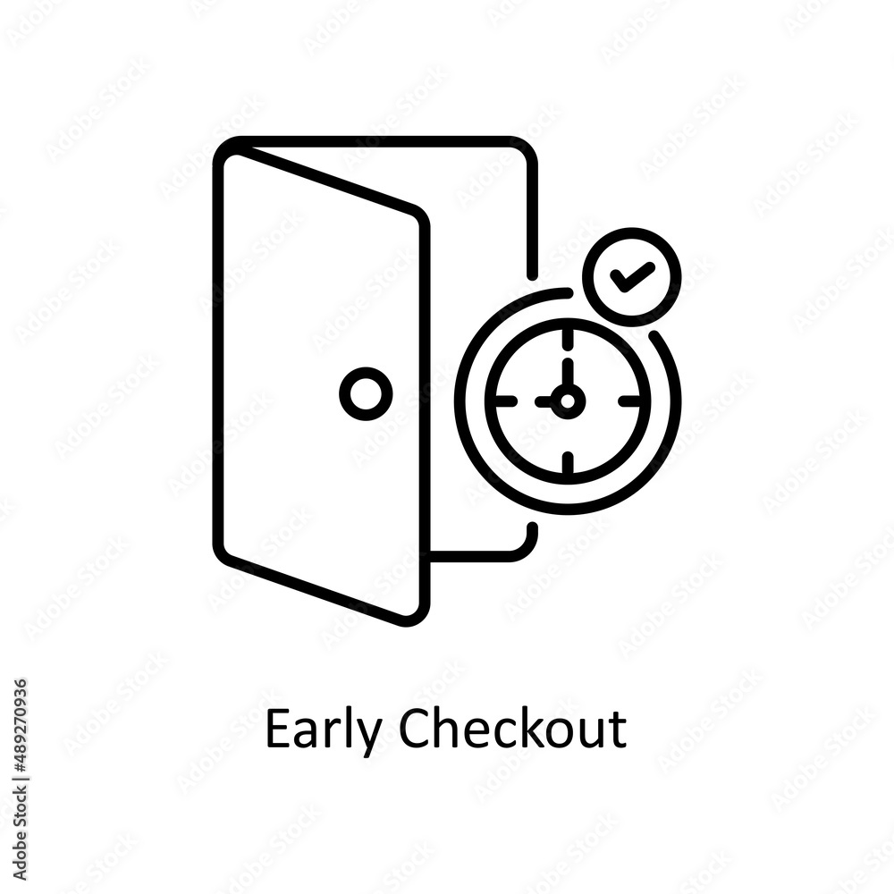 Early Checkout vector outline icon for web isolated on white background EPS 10 file