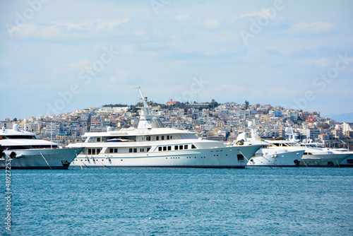 Boats in the harbor, Aegean Sea Athens © enver