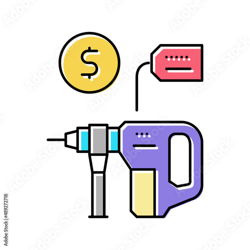 drill building device rental color icon vector illustration