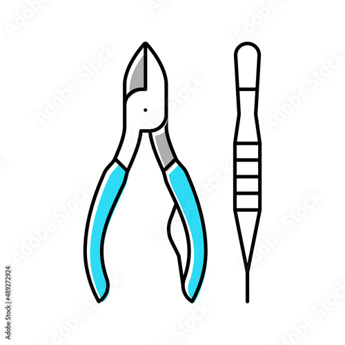 tools nail doctor color icon vector illustration