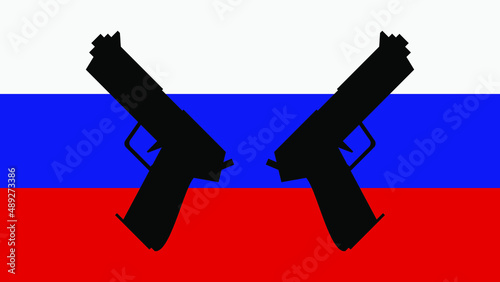 Russian aggression in Ukraine.Vector illustration military invasion of Ukraine