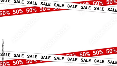 50% discount on holiday and seasonal sales. Promotional offer. Sale for Black Friday. Advertising animation for website, social media posts, stories. Seamless looping. Motion design. Kitnetic typograp