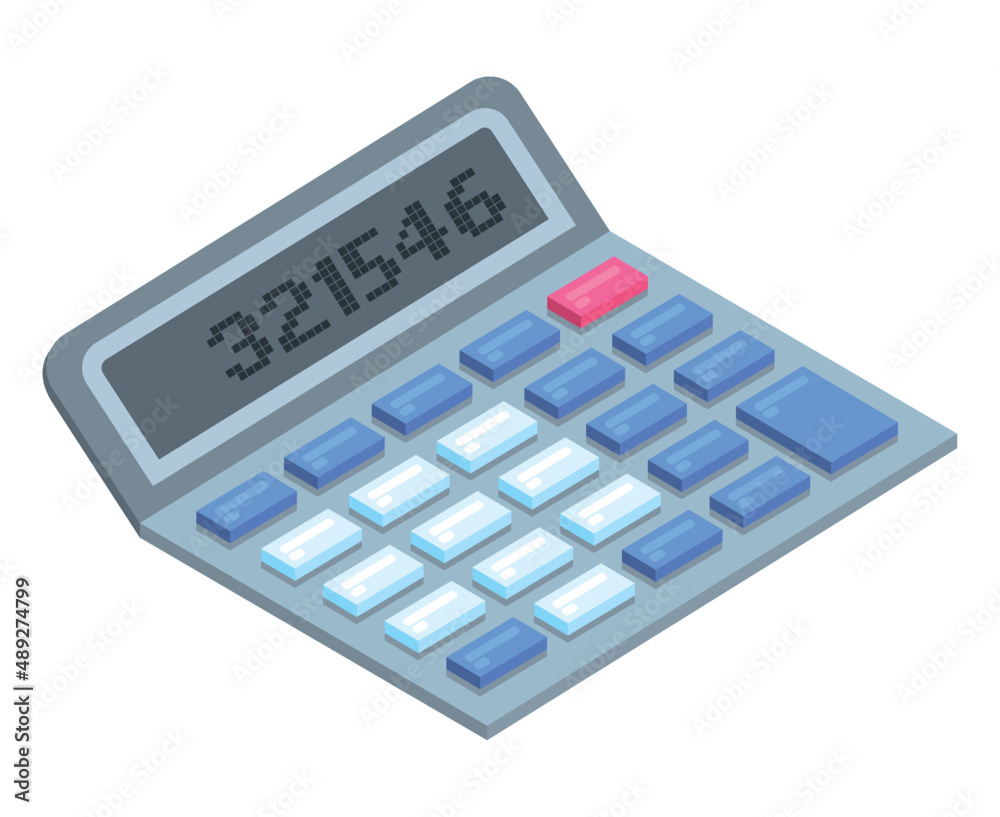 calculator math isometric Stock Vector | Adobe Stock