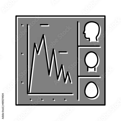 cadre with infographic radiology color icon vector illustration