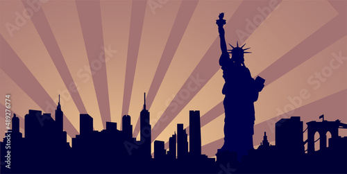 banner new york city skyline silhouette