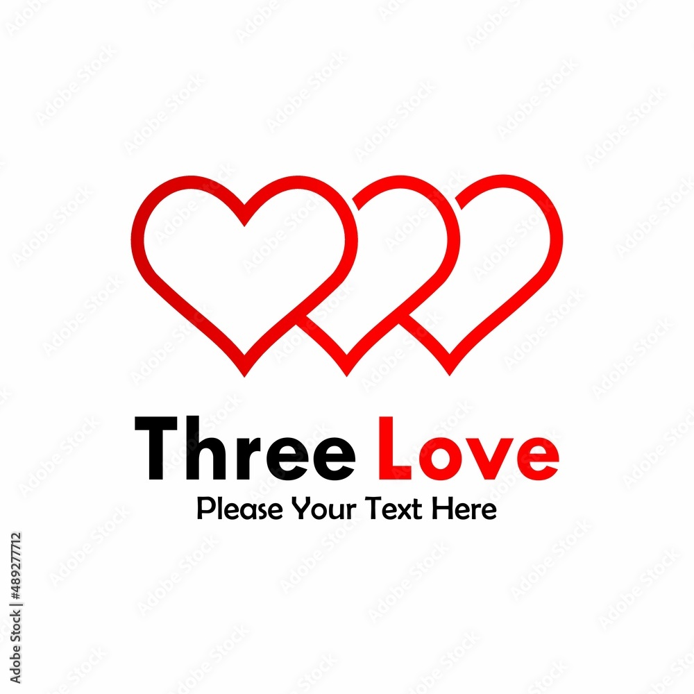 Three love logo template illustration