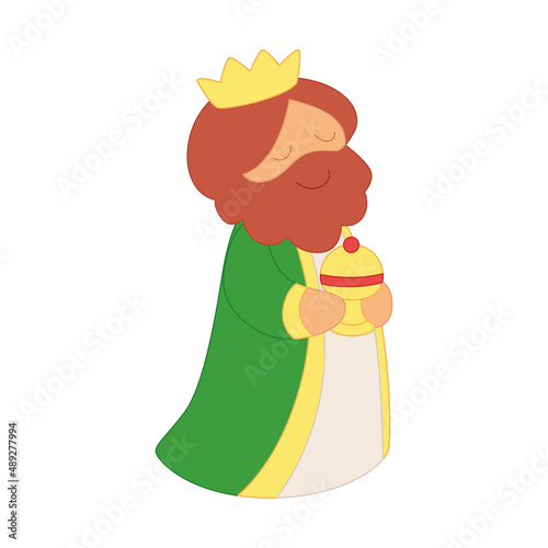 Isolated wise men Nativity character Christmas character Vector