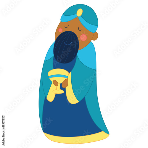 Isolated wise men Nativity character Christmas character Vector
