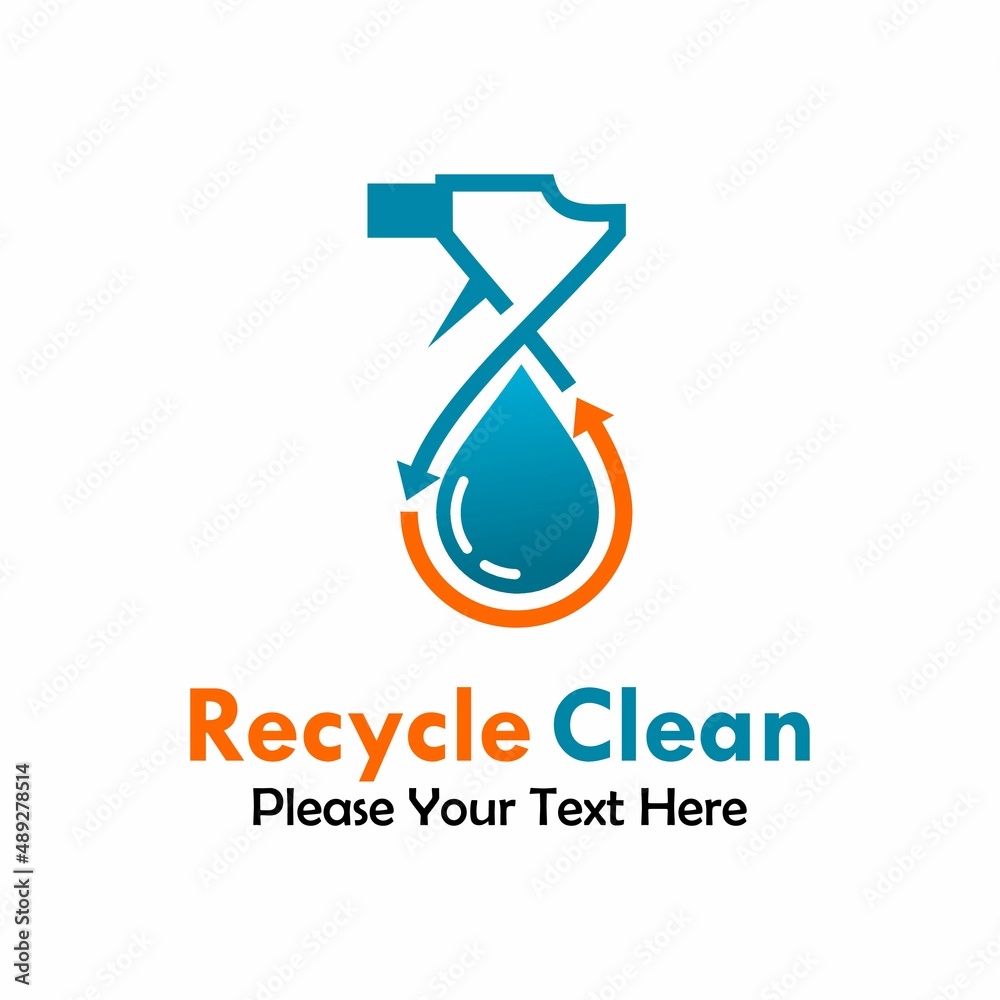 Recycle clean logo template illustration