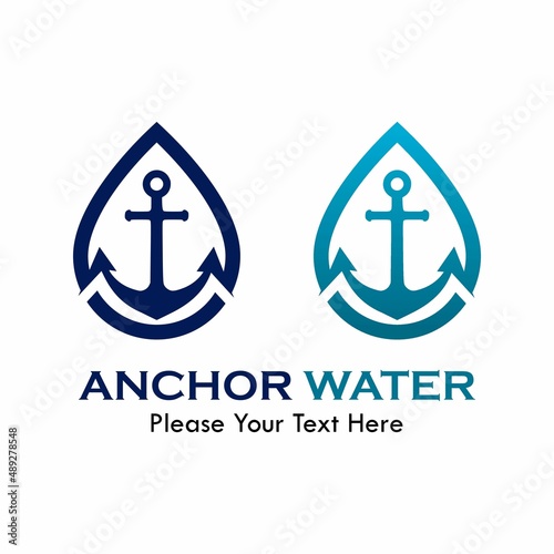 Anchor water logo template illustration