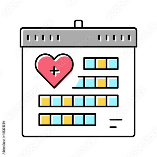 schedule homecare service color icon vector illustration