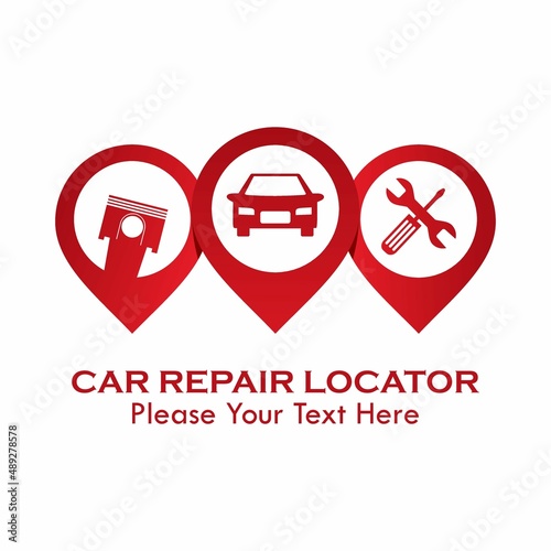 Car repair locator logo template illustration