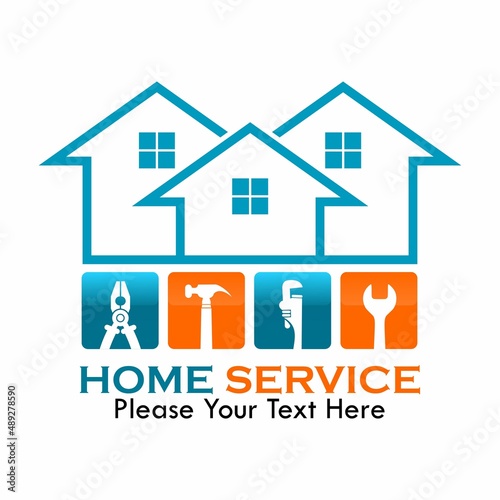 Home service or home repair logo template illustration