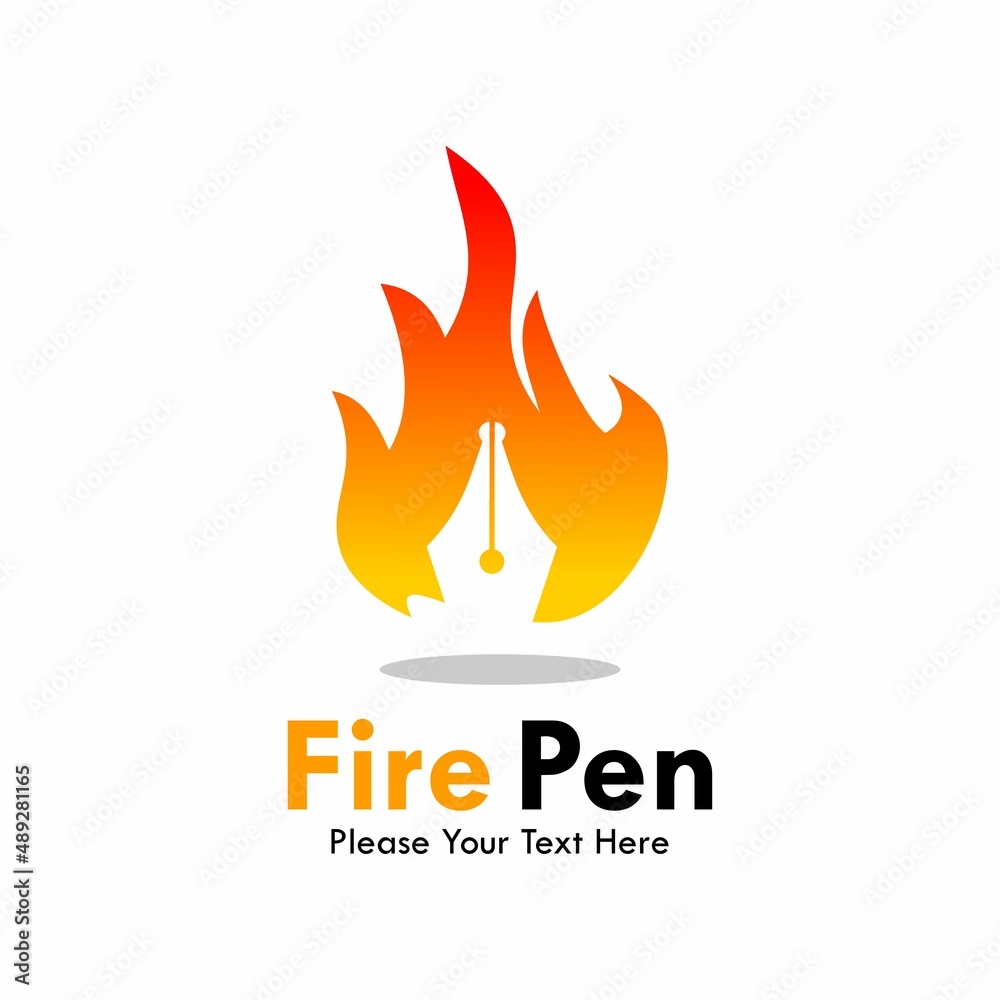 Fire pen logo template illustration Fire pen logo template illustration