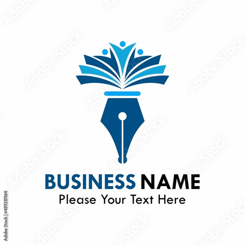 Pen book logo template illustration