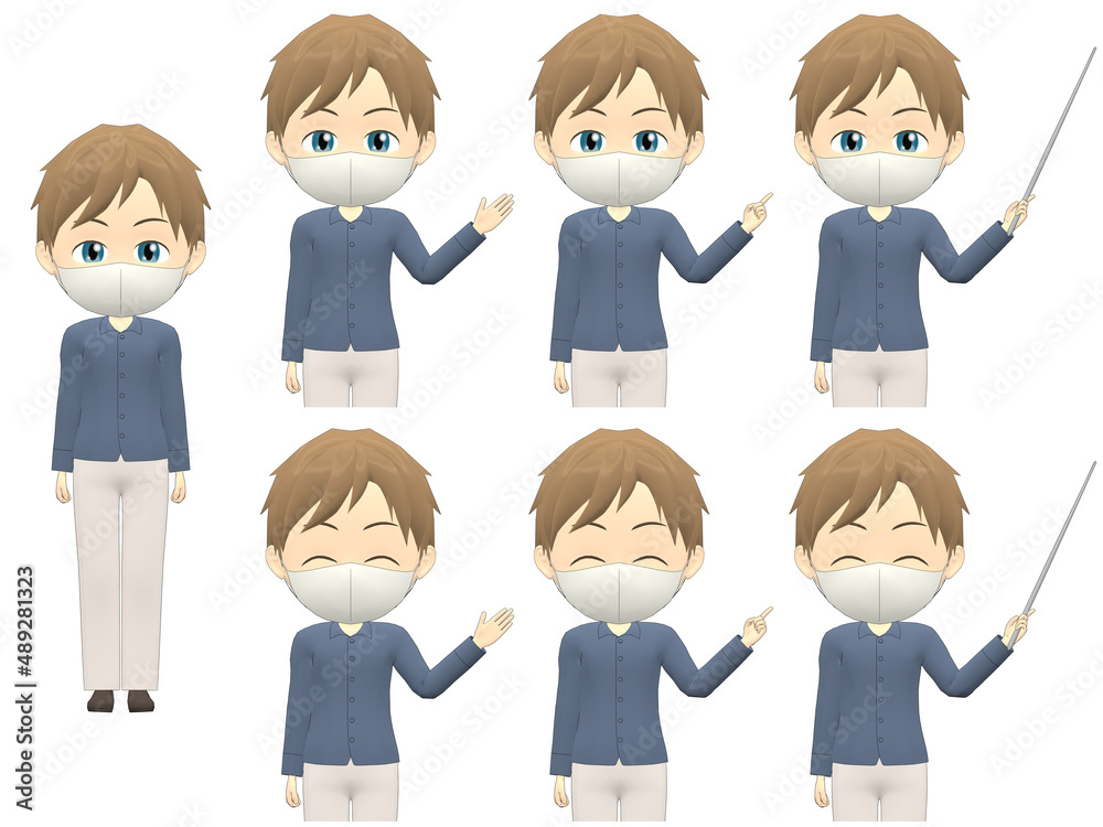 [Presentation A] Caucasian Man shirts Medium hair front