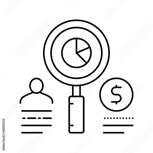 human market researching for investment line icon vector illustration