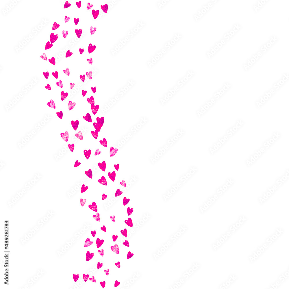 Valentines day heart with pink glitter sparkles. February 14th day. Vector confetti for valentines day heart template. Grunge hand drawn texture. Love theme for party invite, retail offer and ad. Valentines day heart with pink glitter sparkles. February 14th day. Vector confetti for valentines day heart template. Grunge hand drawn texture. Love theme for party invite, retail offer and ad.