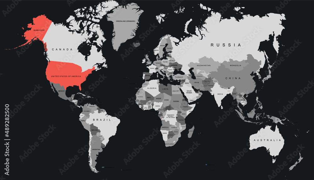 World map. United States of America map. USA. World map. United States of America map. USA.