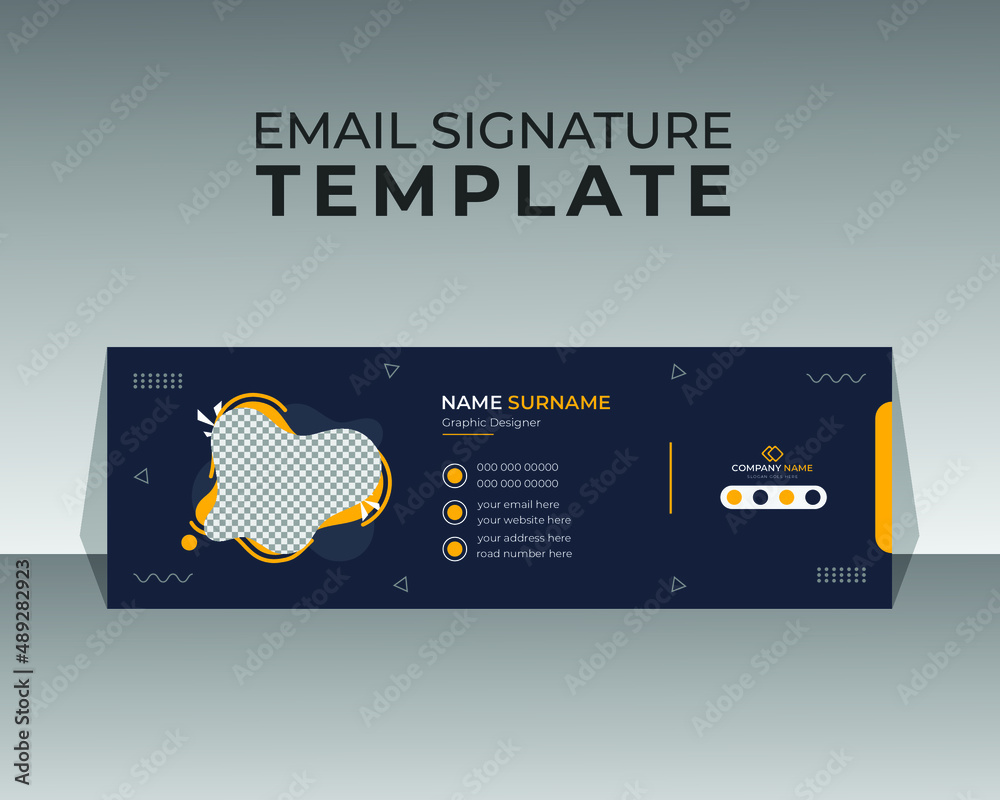Modern Email Signature Template or Personal Footer and Social Media Cover Design.