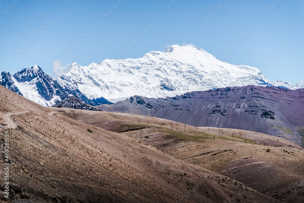 A glacier in the Andes Mountains in Peru. 