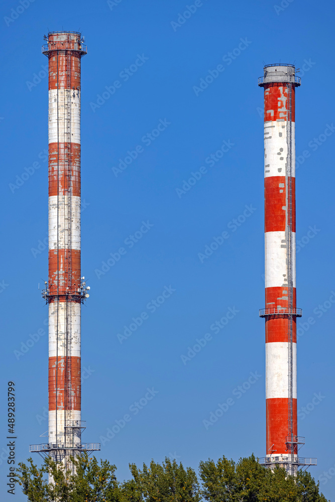 Two Industrial Chimneys