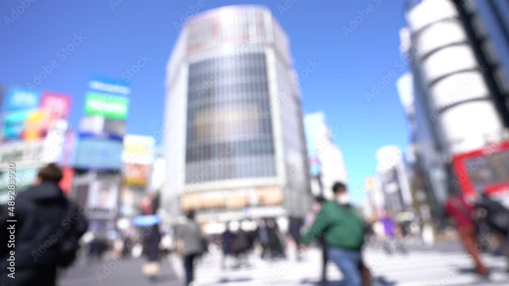 東京 渋谷スクランブル交差点 2022年2月 東京 渋谷スクランブル交差点 2022年2月