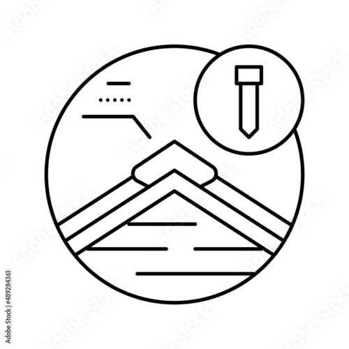 hip and ridge caps line icon vector illustration
