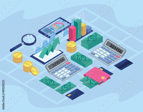 eight budget management icons